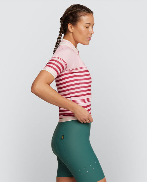 Pedla 車衣Heritage Retro Jersey Putty 女款 復古粉條紋