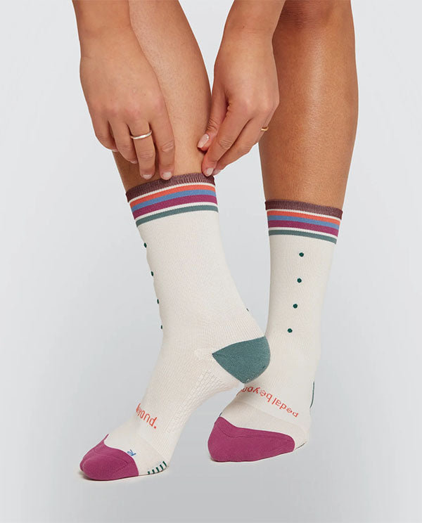 Pedla 車襪 Lightweight Socks - Heritage 復古條紋白