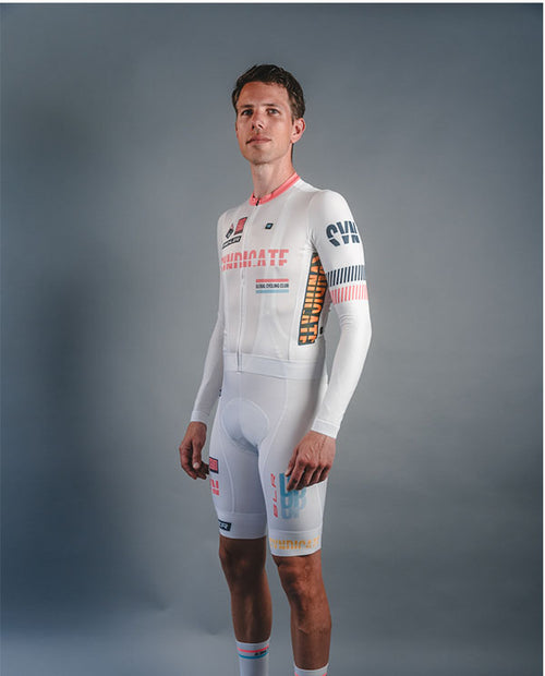 Biehler 薄長袖車衣Syndicate Race Team LS Jersey Sunday 男款 白