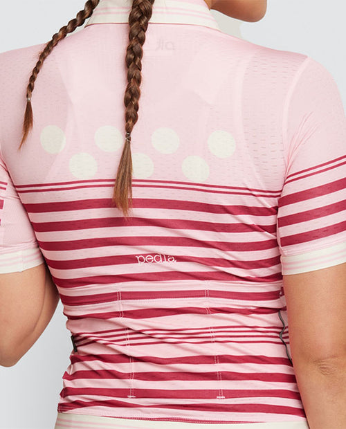 Pedla 車衣Heritage Retro Jersey Putty 女款 復古粉條紋