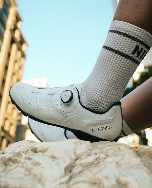 FLR 硬底車鞋FABRO Knit WT White Rubber Sole 客製編織硬底鞋 白