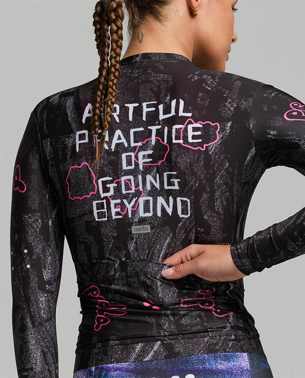 Pedla 薄長袖車衣 Denim Classic LS Jersey Black Etch 女款 斑駁黑