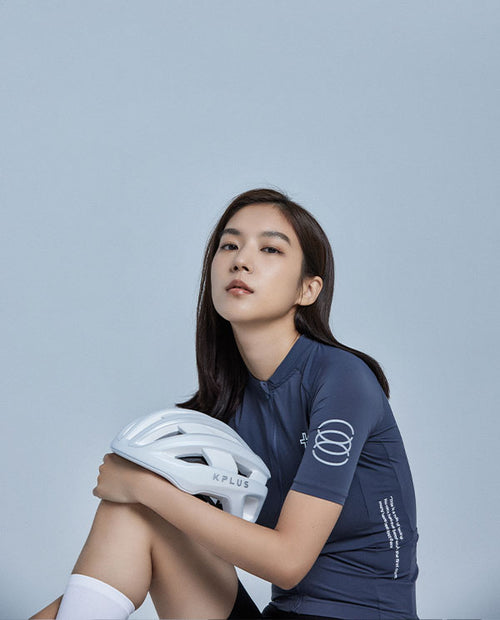 KPLUS經典女款短袖自行車衣-煙燻灰