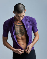 KPLUS經典男款短袖自行車衣-迷霧紫