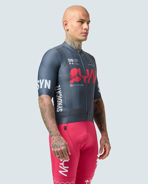 SYN 車衣 Pro Team Jersey Grey Pink 男款 深灰