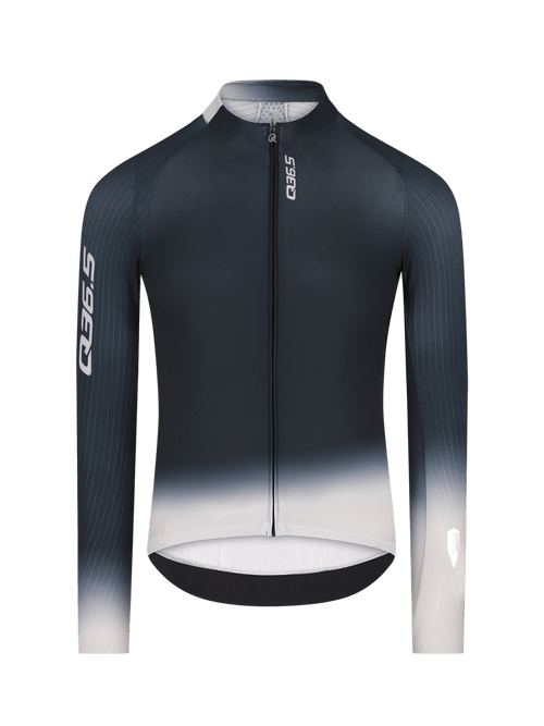 Q36.5 薄長袖車衣Gregarius Hybrid Light Collar Fade Long Sleeve Jersey Black 男款 黑