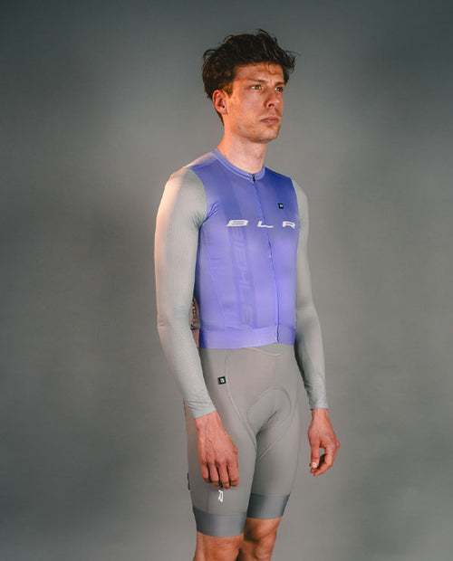 Biehler 薄長袖車衣Statement LS Jersey Lavender Grey 男款 灰紫