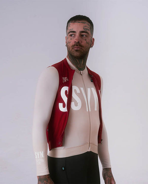 Biehler 薄刷毛長袖車衣Syndicate Training LS Jersey Ivory 男款 象牙白灰