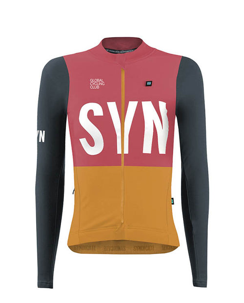 Biehler 車衣SYN Thermal Rain LS Jersey Vivid 防雨保暖 女款 粉橘黑