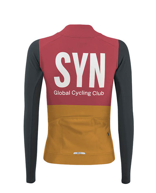 Biehler 車衣SYN Thermal Rain LS Jersey Vivid 防雨保暖 女款 粉橘黑