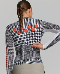 Pedla 車衣HoundsKNIT Training Jersey Monochrome 薄長袖 女款 黑白小千鳥格紋