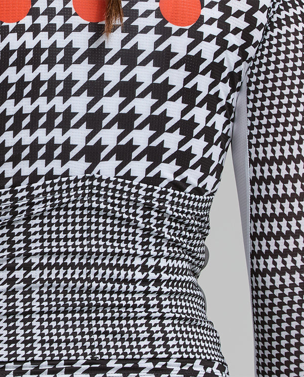 Pedla 車衣HoundsKNIT Training Jersey Monochrome 薄長袖 女款 黑白小千鳥格紋