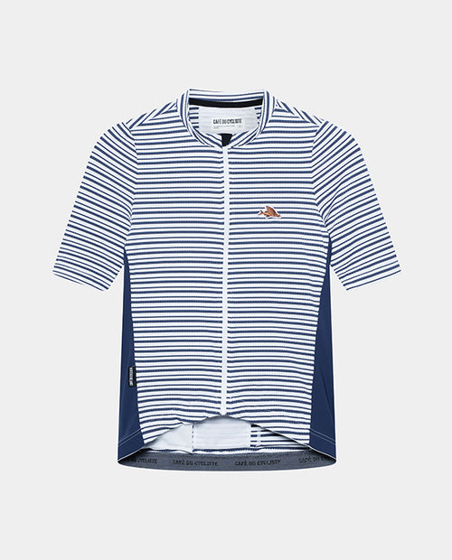 Café du Cycliste 車衣 Romy Midweight Jersey WhiteNavy 男款 藍白紋