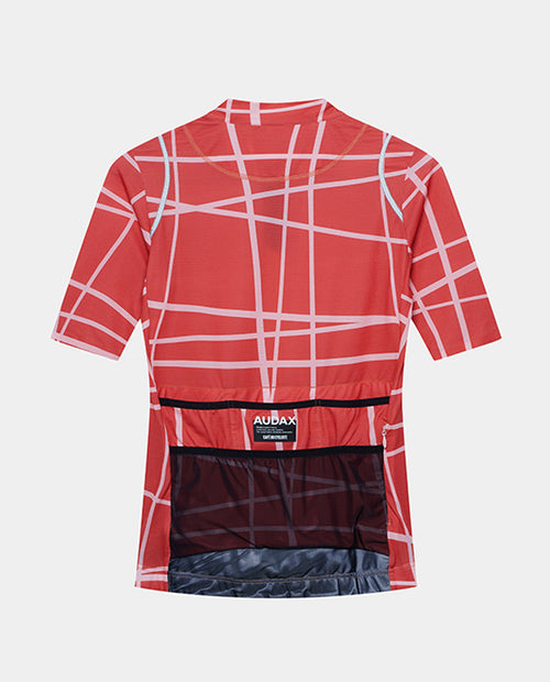 Café du Cycliste 車衣 Audax Mona V2 Superlight Jersey V2 Cinder Red Plush 女款 紅底粉條紋