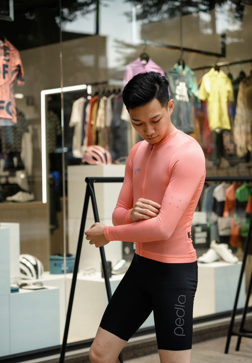 Pedla 薄長袖車衣 BOLD Element Air LS Jersey Nectarine 男款 粉橘