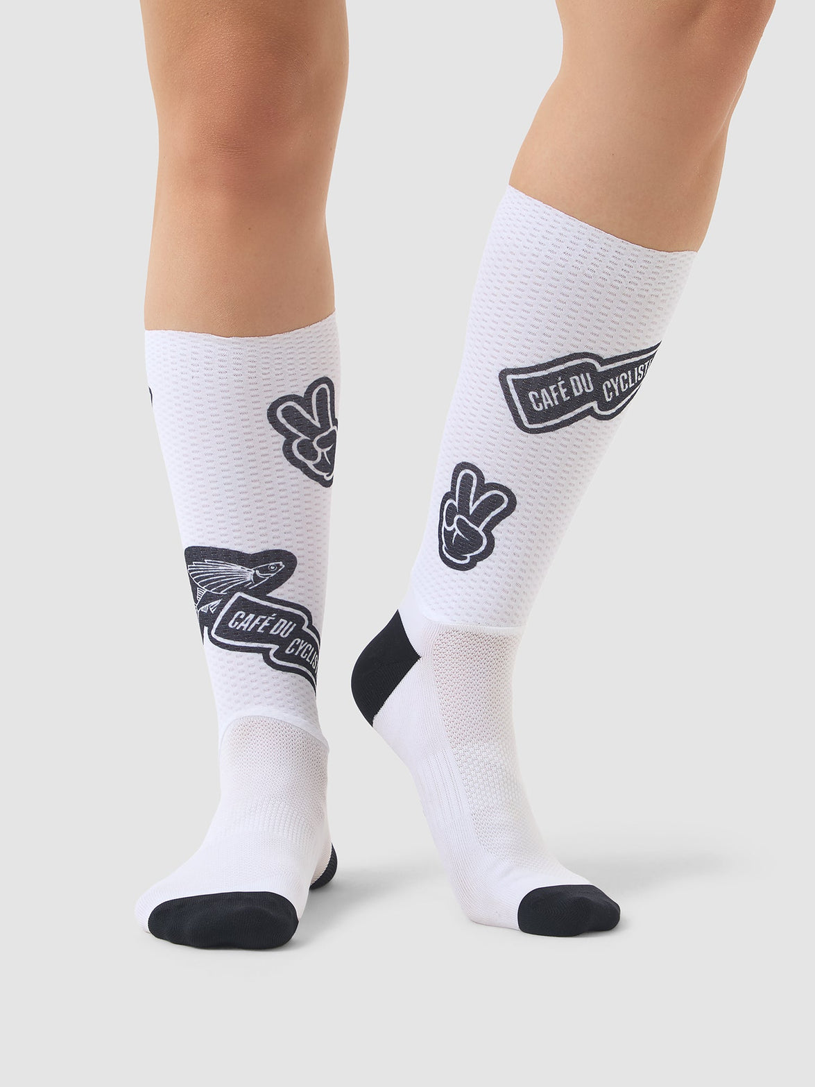 Café du Cycliste 空力車襪 Aero Socks Stickers White