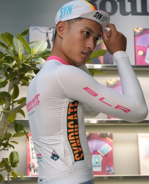 Biehler 薄長袖車衣Syndicate Race Team LS Jersey Sunday 男款 白
