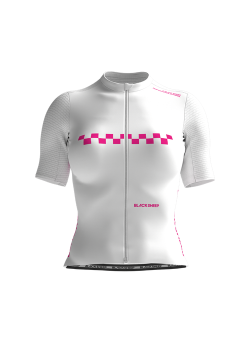 Black Sheep 黑羊 車衣 AeroWeave SS Jersey Classics Pink 女款 粉字白底