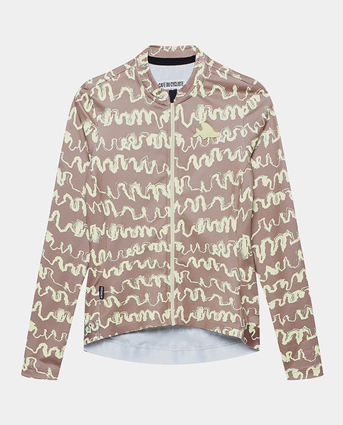 Café du Cycliste 車衣 Constance LS Jersey OysterGreyNaplesYellow 長袖 女款 黃棕塗鴉