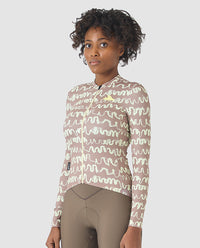 Café du Cycliste 車衣 Constance LS Jersey OysterGreyNaplesYellow 長袖 女款 黃棕塗鴉