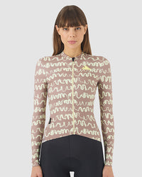 Café du Cycliste 車衣 Constance LS Jersey OysterGreyNaplesYellow 長袖 女款 黃棕塗鴉