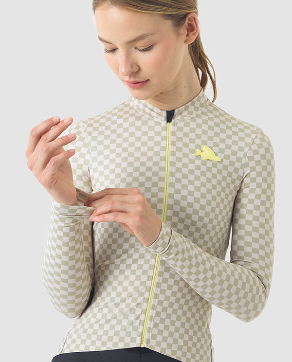 Café du Cycliste 車衣 Constance LS Jersey Puddle 長袖 女款 淺灰格