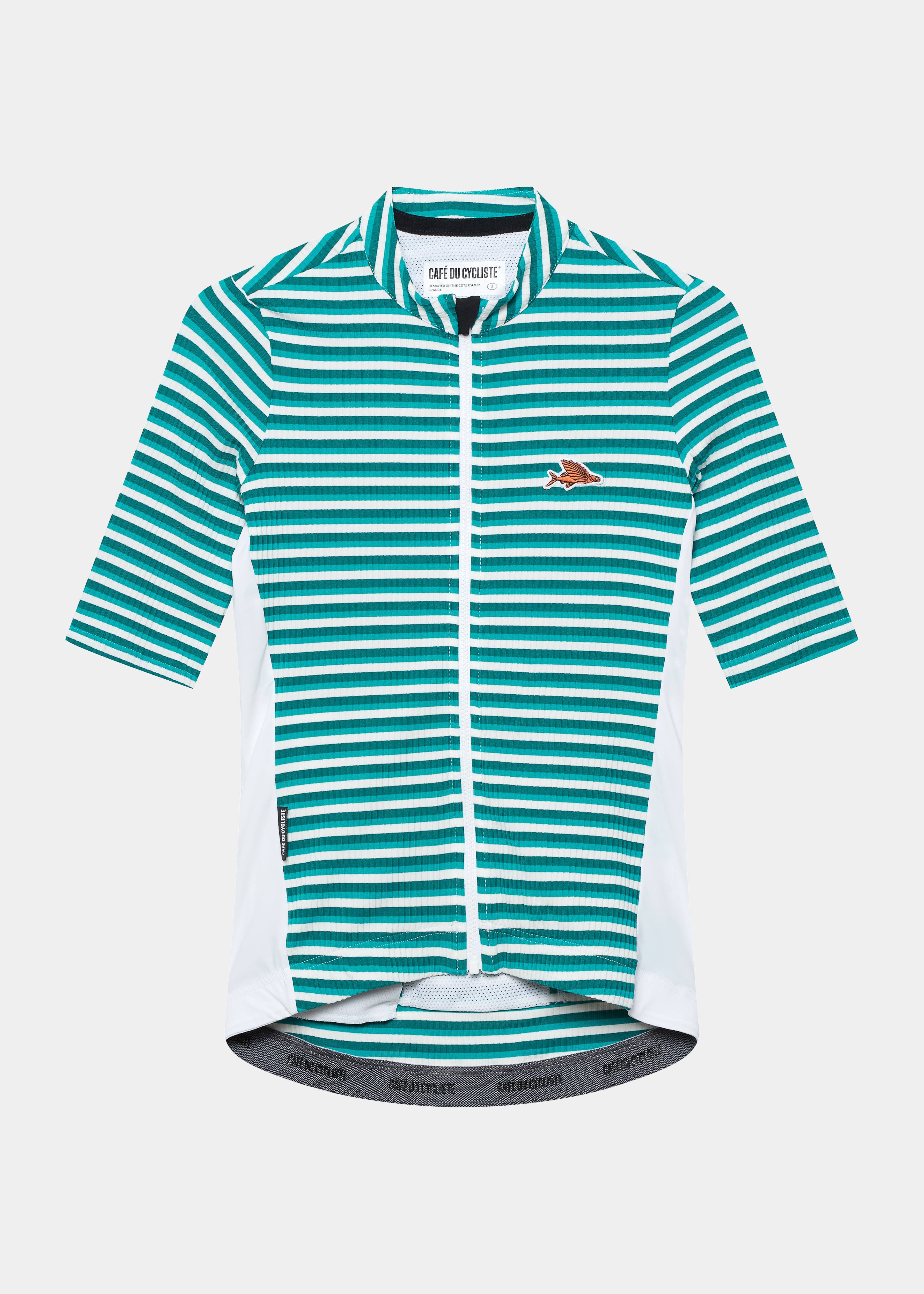 Café du Cycliste 車衣 Romy Midweight Jersey White Dark Sea 女款 綠白紋