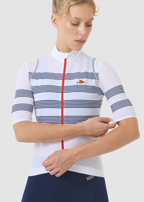 Café du Cycliste 車衣 Audax Mona V2 Superlight Jersey ClassicWhite 女款 經典藍白
