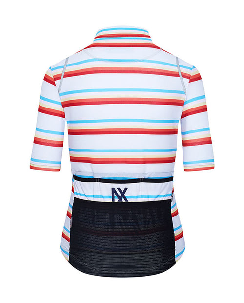 Café du Cycliste 車衣Audax Mona CreamOrangeBlue短 女-白橘藍