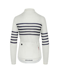 Café du Cycliste 車衣Claudette White長袖 女-藍白條紋