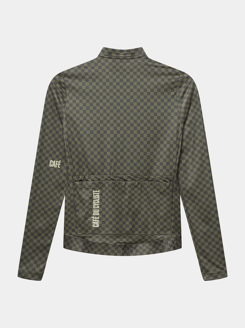 Café du Cycliste 車衣 Constance V2 LS Jersey Raven Carob 長袖 男款 棕黑格