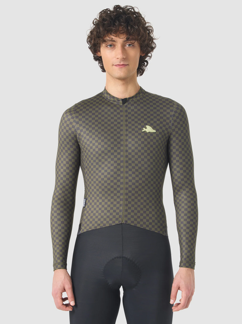 Café du Cycliste 車衣 Constance V2 LS Jersey Raven Carob 長袖 男款 棕黑格