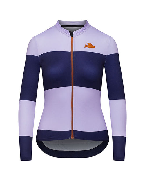 Café du Cycliste 車衣 Constance LS Jersey Navy/Aster 長袖 女款 藍紫條紋