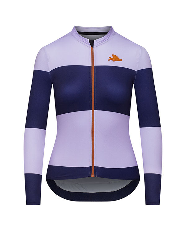 Café du Cycliste 車衣 Constance LS Jersey Navy/Aster 長袖 女款 藍紫條紋