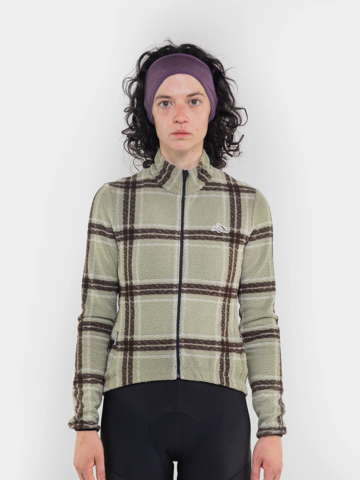 Café du Cycliste 車衣Solange V2 Puddle Chalk長袖 女款 綠格紋