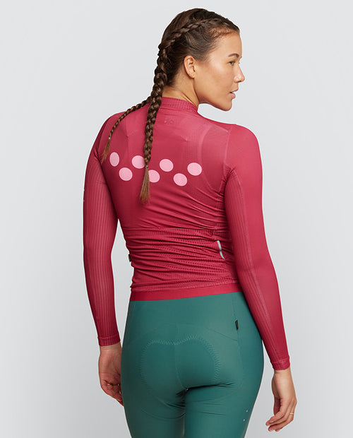 Pedla 薄長袖車衣 BOLD Essential Air LS Jersey Rasberry 女款 覆盆莓紅