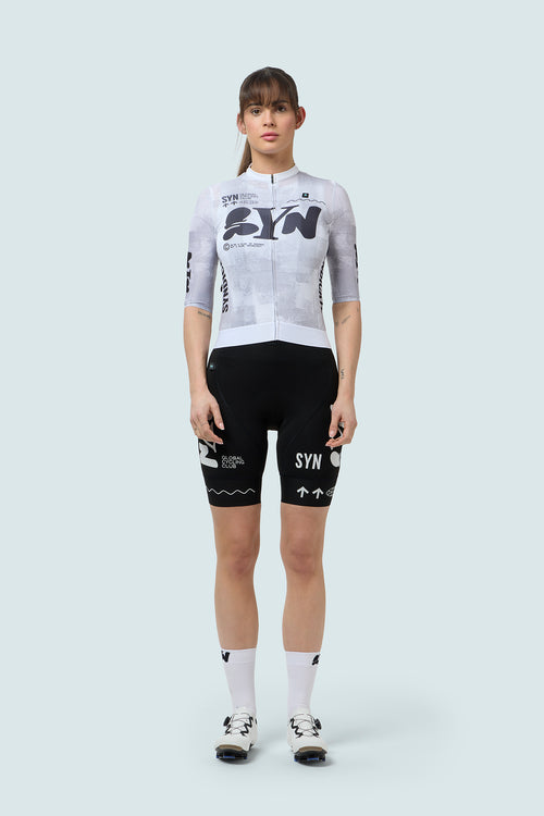 SYN 車衣 Pro Team Jersey White 女款 塊狀刷灰白