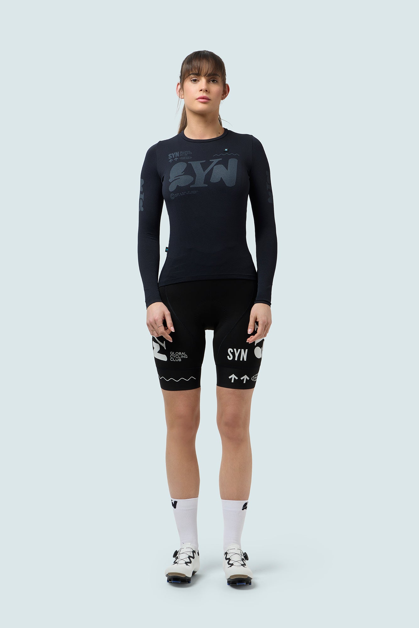 SYN 無拉鍊車衣 Pro Team Gravity Jersey Black 女款 黑