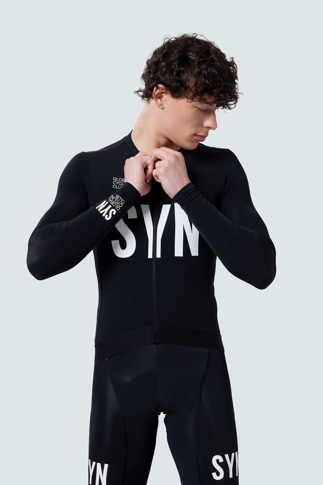 SYN 薄刷毛長袖車衣 Training LS Jersey 2.0 Black 男款 黑
