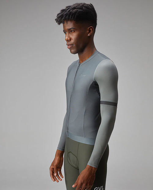 Givelo 薄長袖車衣Jersey LS G90 Iron 經典灰 男女共版