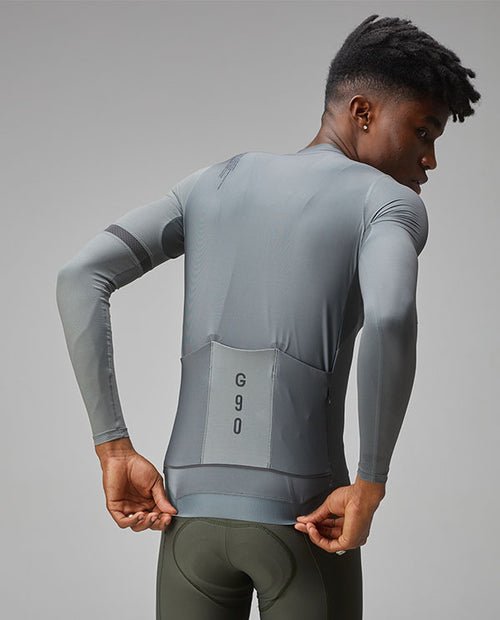 Givelo 薄長袖車衣Jersey LS G90 Iron 經典灰 男女共版