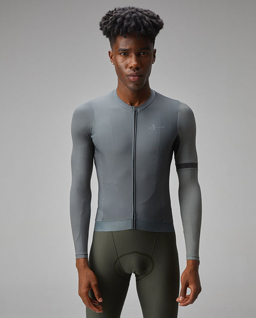 Givelo 薄長袖車衣Jersey LS G90 Iron 經典灰 男女共版