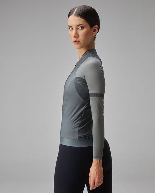 Givelo 薄長袖車衣Jersey LS G90 Iron 經典灰 男女共版