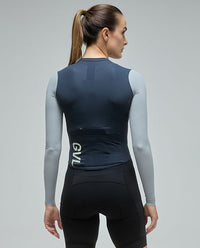 Givelo 薄長袖車衣Jersey LS Modern Classic Franch Navy 藍 男女共版