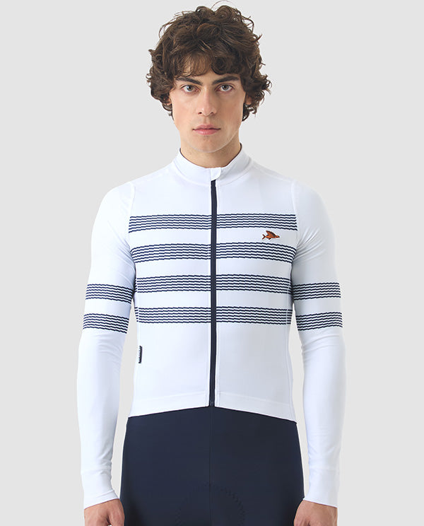 Café du Cycliste 車衣 Charlie White Mariniere 長袖 男款 白
