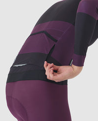 Café du Cycliste 車衣 Constance LS Jersey Black Quetsche 長袖 男款 紫黑條紋