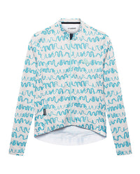 Café du Cycliste 車衣 Constance LS Jersey PearlGreyDeepWater 長袖 男款 水藍塗鴉