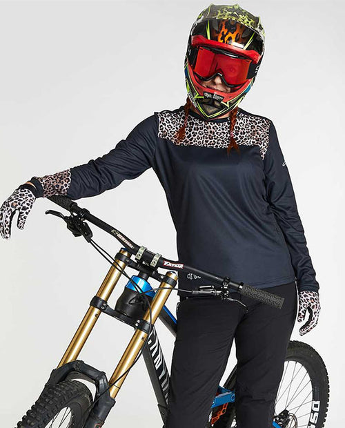DHaRCO MTB Gravity Jersey Leopard長袖 女-豹紋