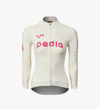 Pedla 薄長袖車衣 Dots Classic LS Jersey Porcelain Fuchsia 女款 瓷白