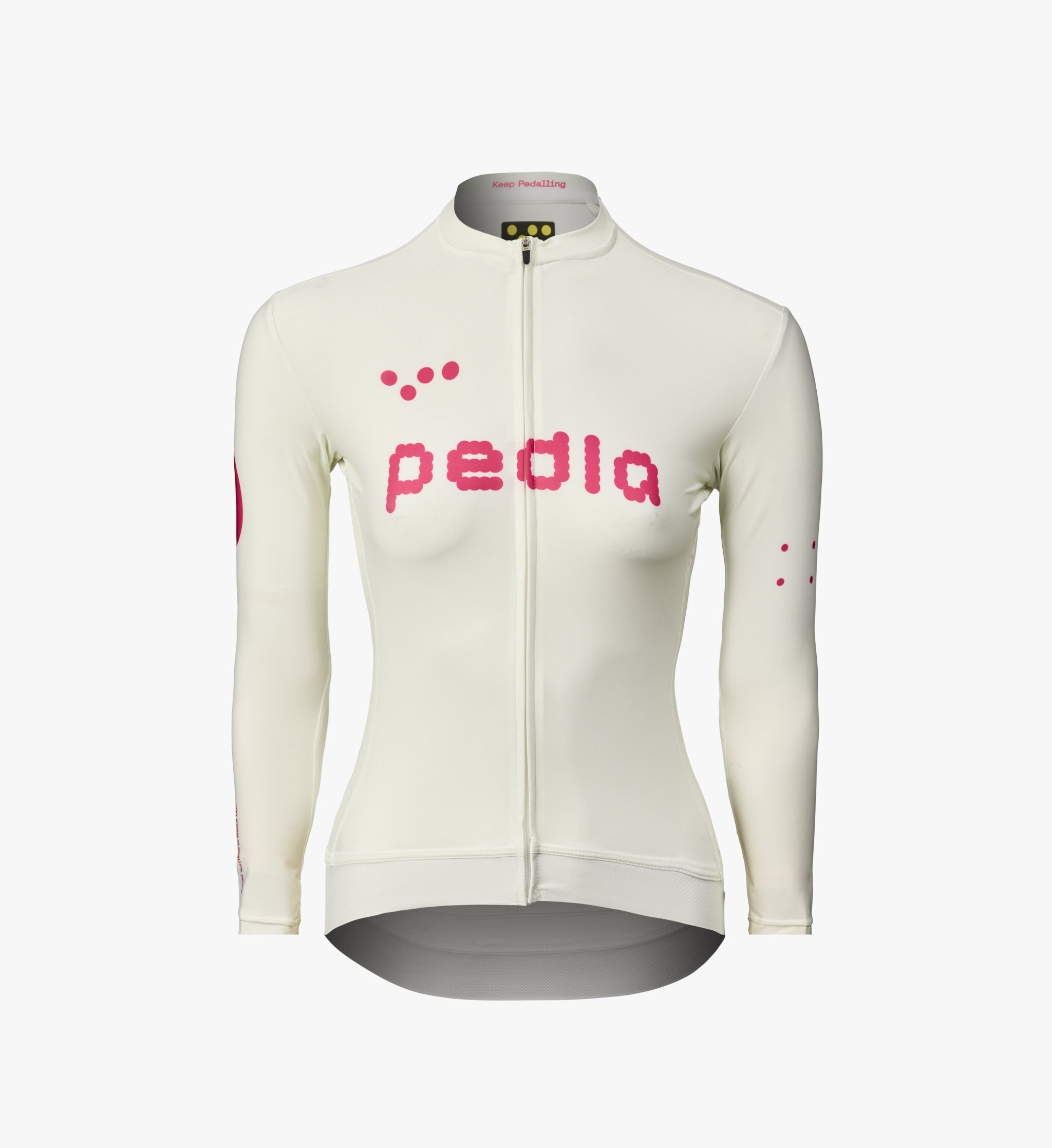 Pedla 薄長袖車衣 Dots Classic LS Jersey Porcelain Fuchsia 女款 瓷白